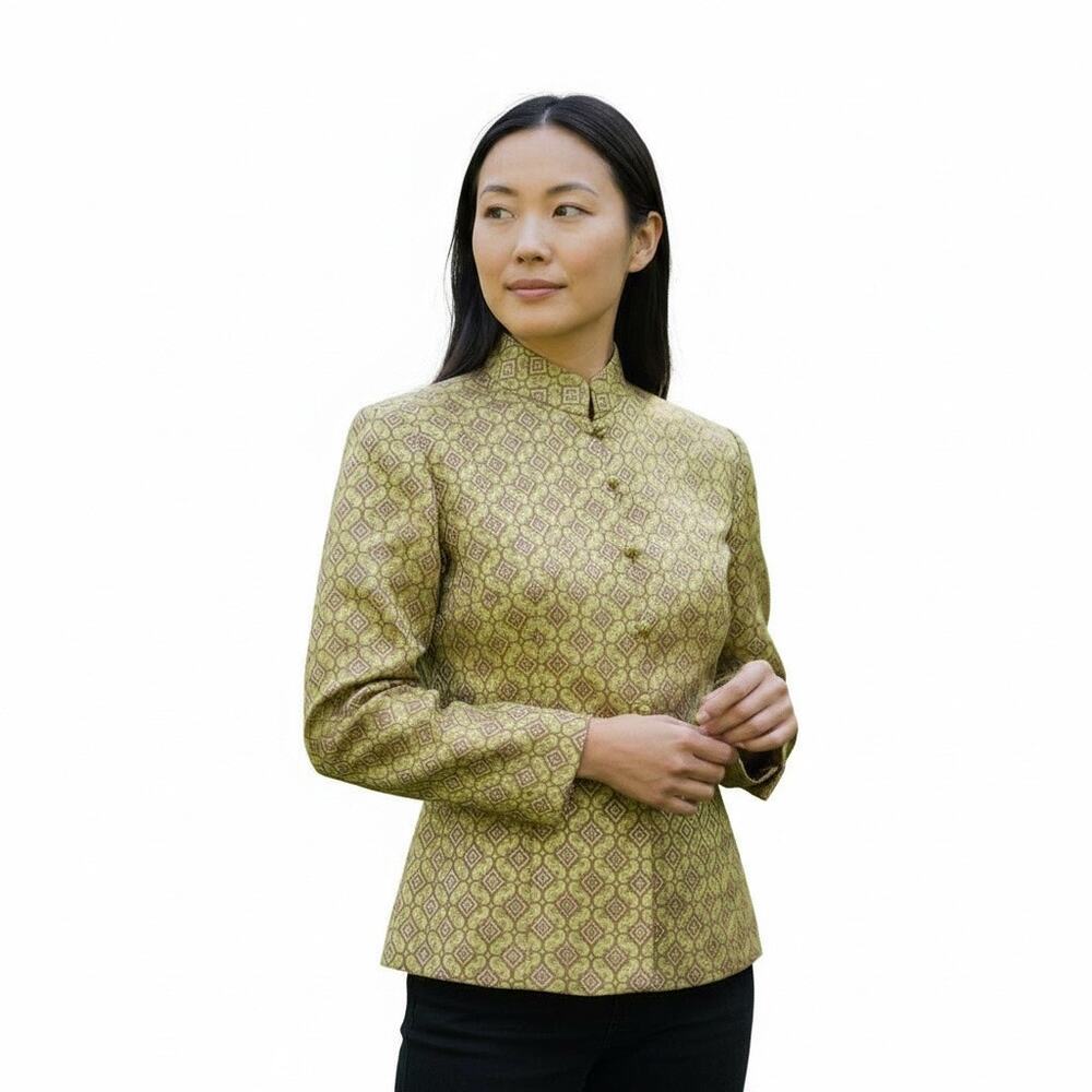 ICB International Concept Brand Japanese Designer Jacket Green Sz 4